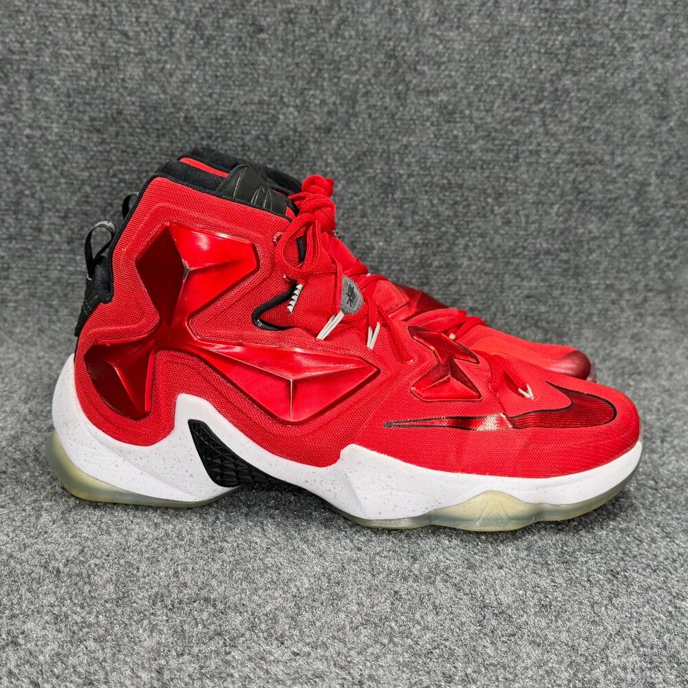 Nike LeBron 13 Basketball Shoes Men's Size 13 Away On Court Red Athletic Sneaker